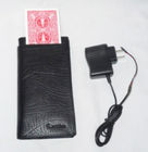 جلد أسود الإلكترونية تغيير بطاقة المحفظة بوكر الغش جهاز / بوكر بطاقة محلل