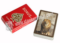 الأحمر ورقة بوكر محلل وسم بطاقات اللعب مع مكافأة الأسد نمط